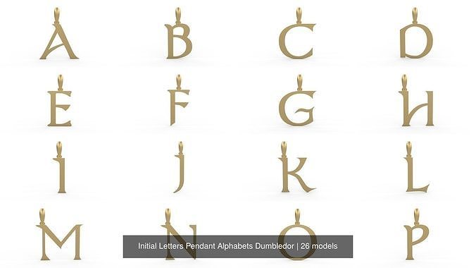Initial Letters Pendant Alphabets Dumbledor 3D Model Collection