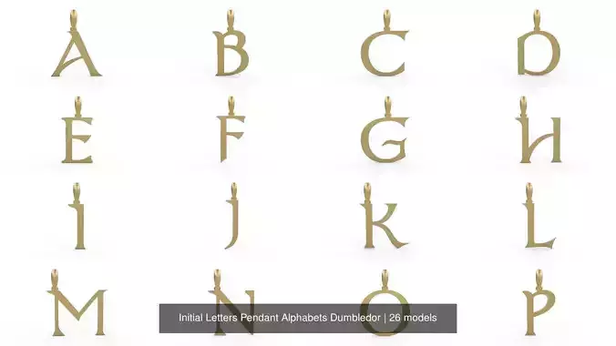 Initial Letters Pendant Alphabets Dumbledor 3D Model Collection