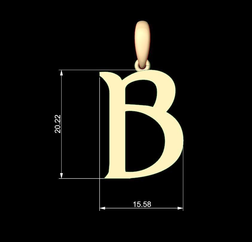 Initial Letters Pendant Dumbledor 3 B 3D print model_4