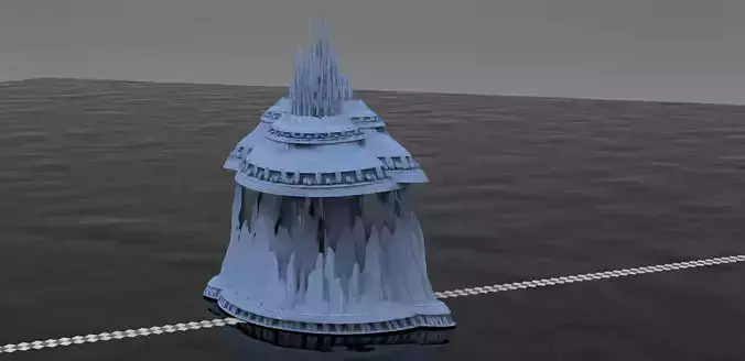 Sci fi City Dome floating island