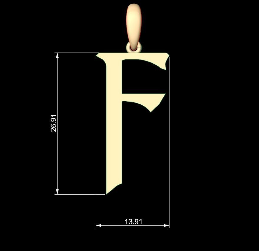 Initial Letters Pendant Dumbledor 3 F 3D print model_4