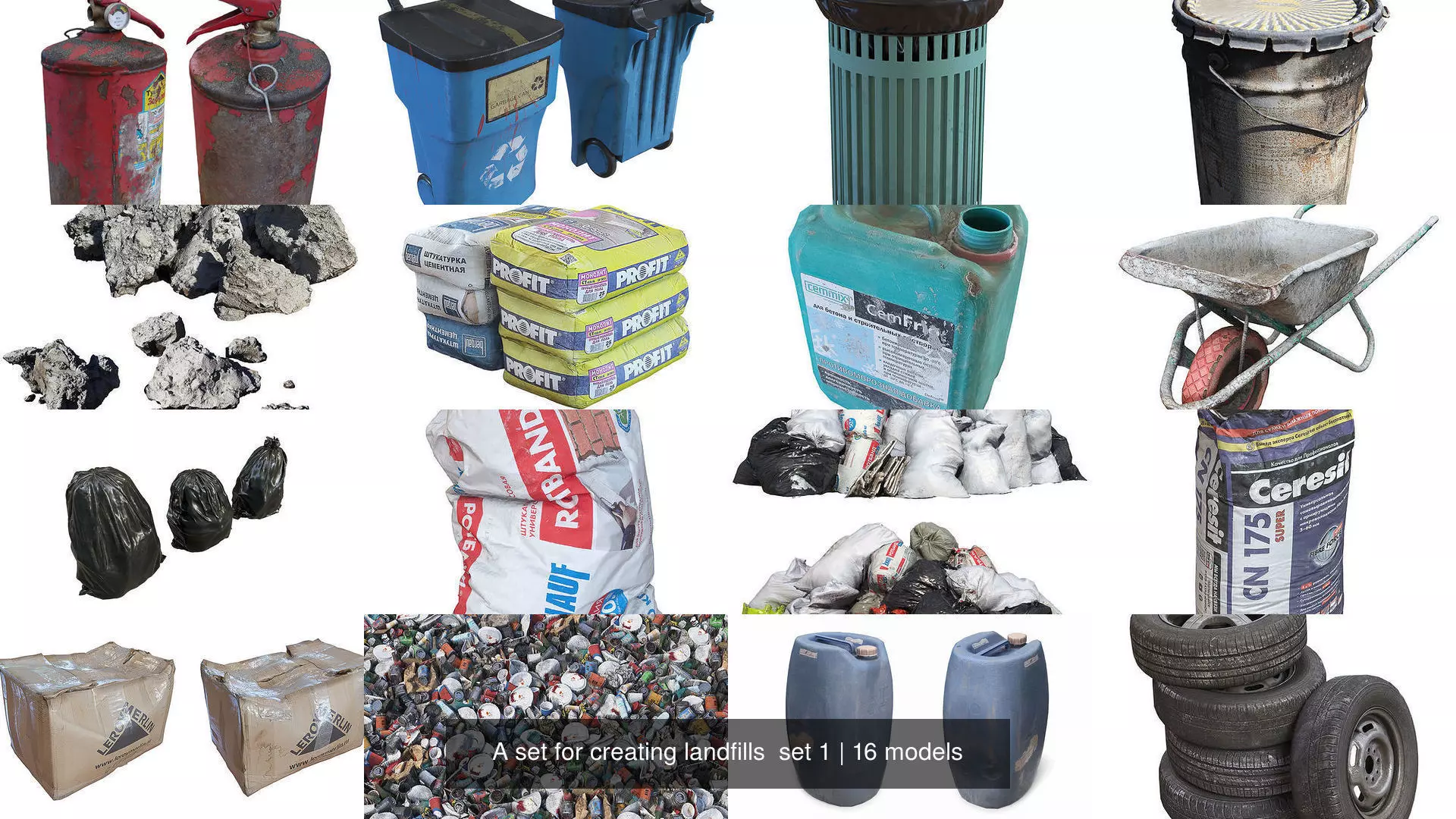 A set for creating landfills  set 1 3D Model Collection_0