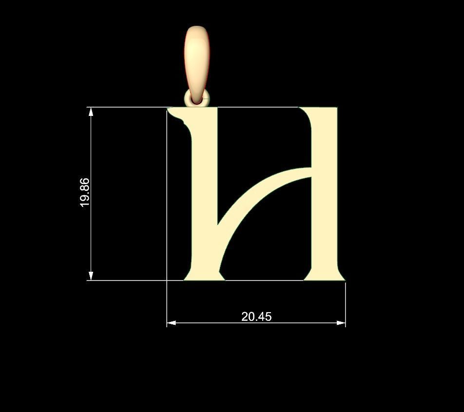 Initial Letters Pendant Dumbledor 3 H 3D print model_4