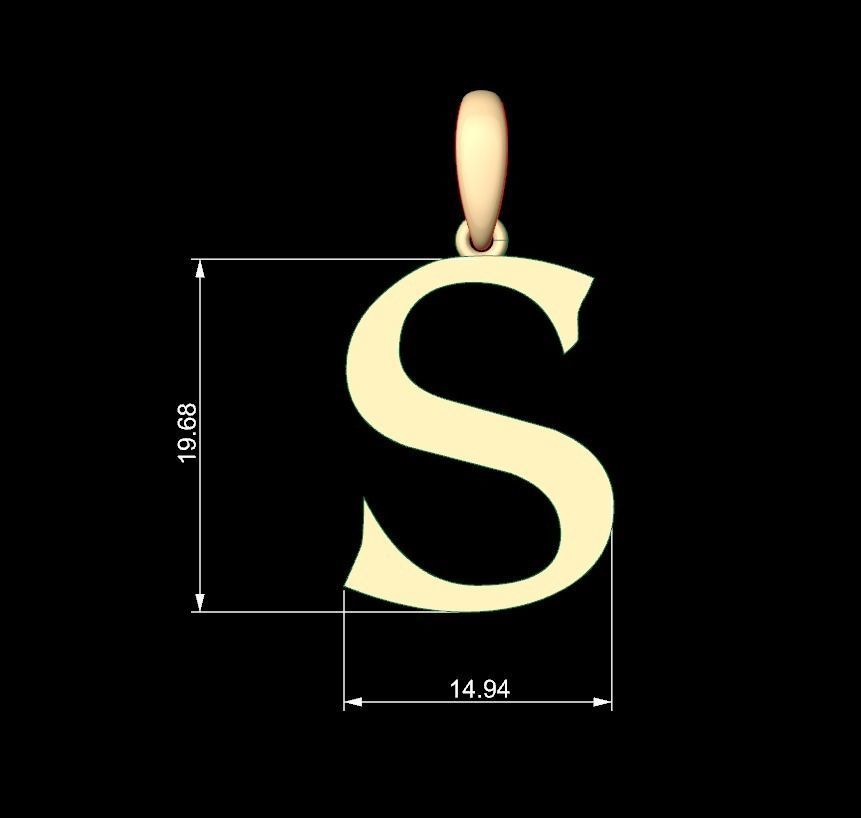 Initial Letters Pendant Dumbledor 3 S 3D print model_4