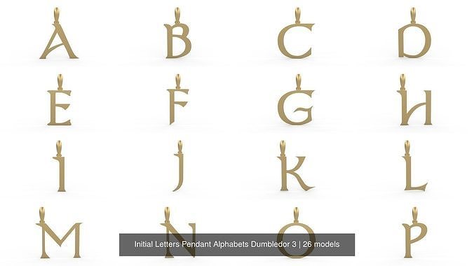 Initial Letters Pendant Alphabets Dumbledor 3 3D Model Collection