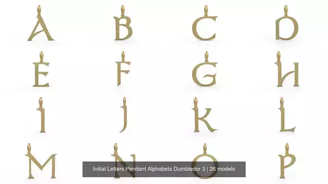 Initial Letters Pendant Alphabets Dumbledor 3 3D Model Collection