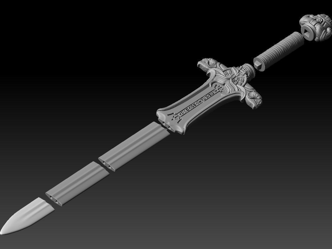 Atlantean Sword - Real Size - Conan The Barbarian 3D print model_14