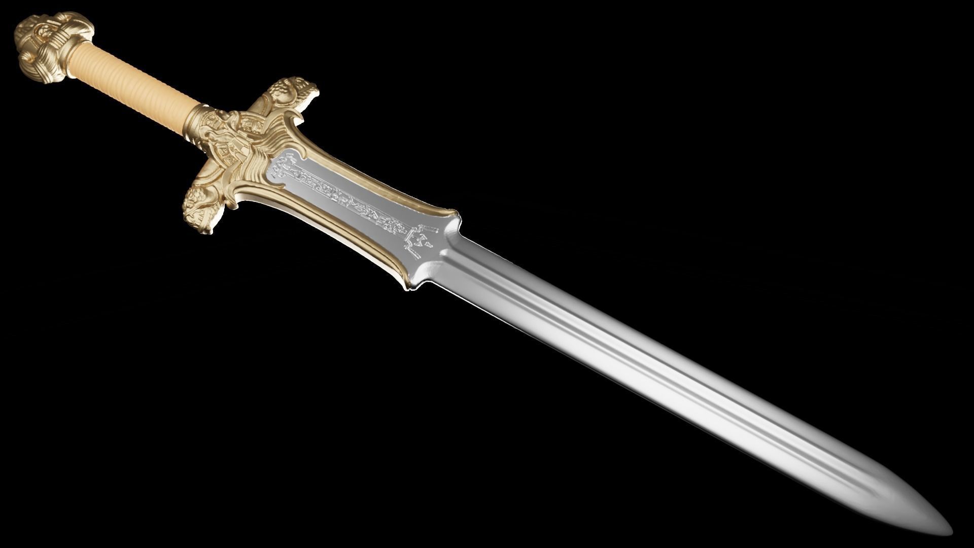 Atlantean Sword - Real Size - Conan The Barbarian 3D print model_1