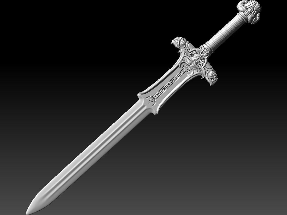 Atlantean Sword - Real Size - Conan The Barbarian 3D print model_6