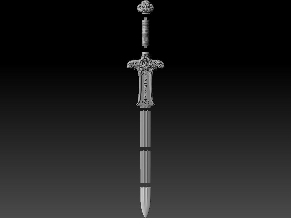Atlantean Sword - Real Size - Conan The Barbarian 3D print model_13