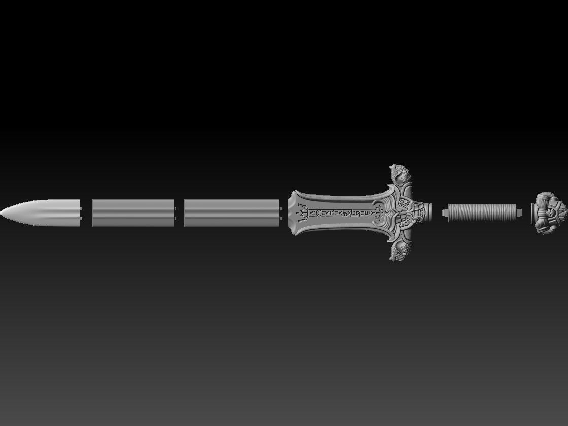 Atlantean Sword - Real Size - Conan The Barbarian 3D print model_11