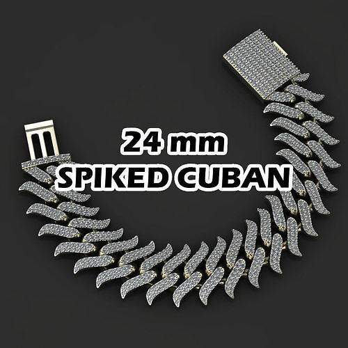 24 MM SPIKED CUBAN FOR YOUR BRACELET OR NECKLACE 3D print model