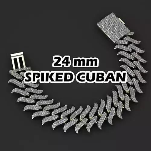 24 MM SPIKED CUBAN FOR YOUR BRACELET OR NECKLACE 3D print model