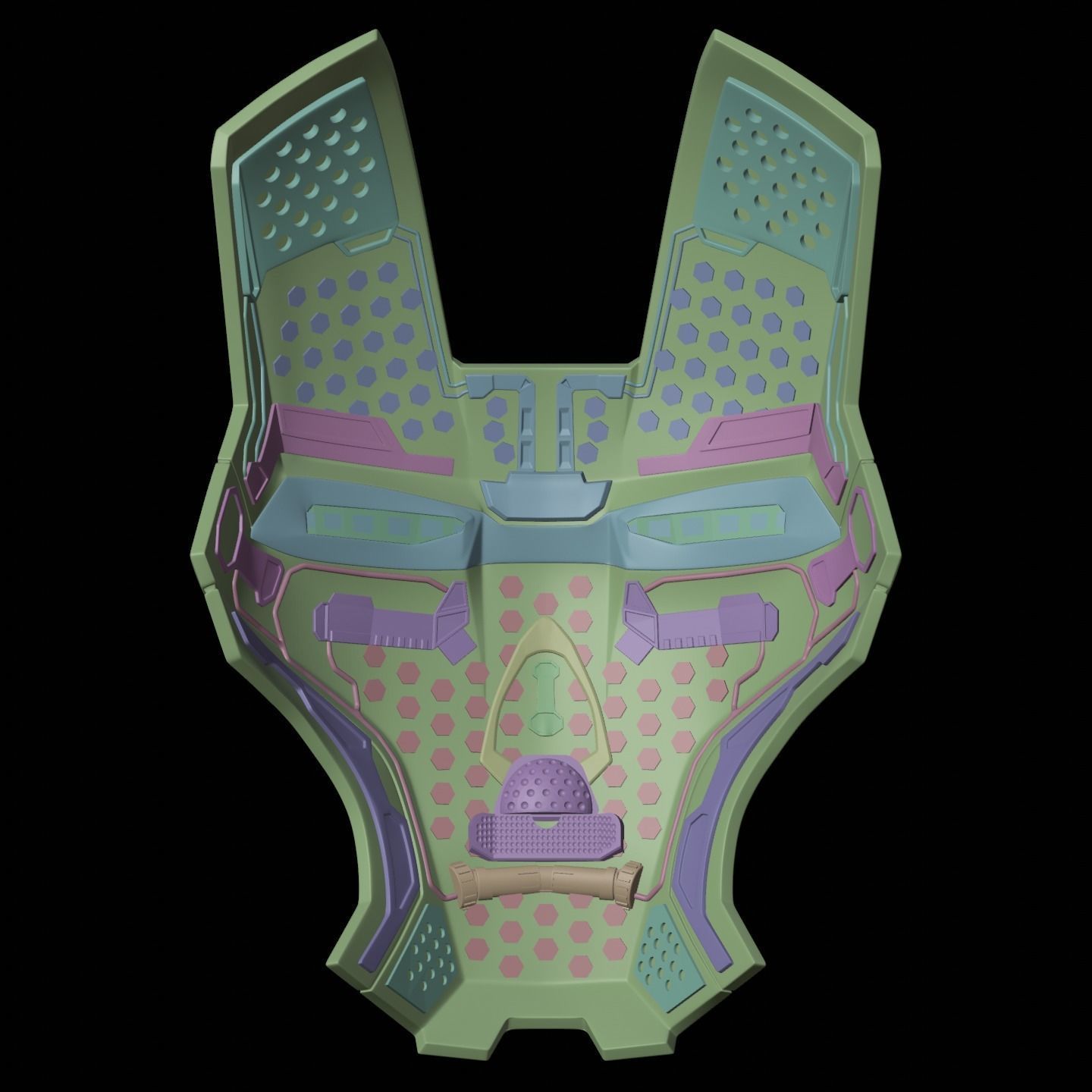 Ironman Mk16 Nightclub Helmet 3D Print Model with Inner Detail 3D print model_7