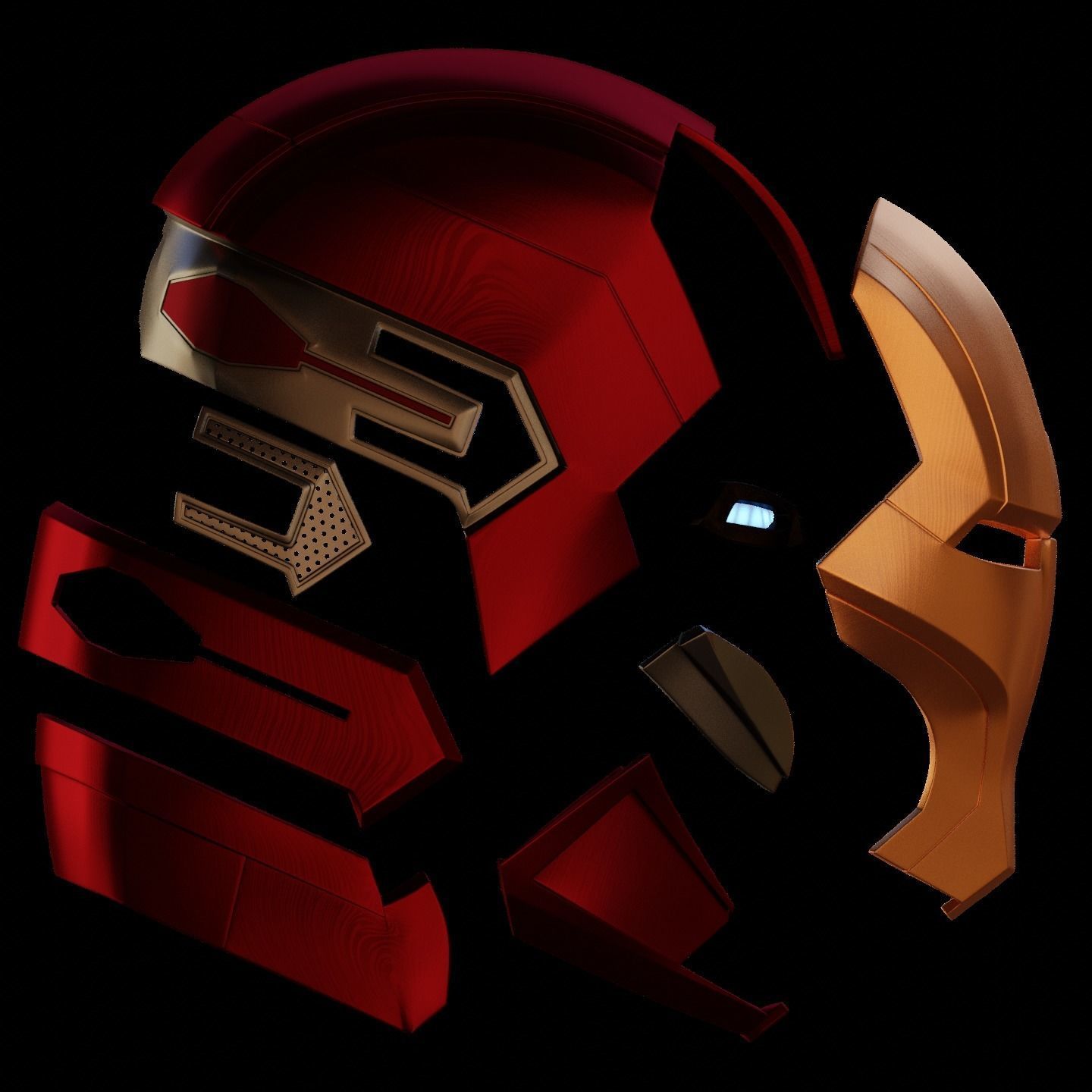 Ironman Mk16 Nightclub Helmet 3D Print Model with Inner Detail 3D print model_1