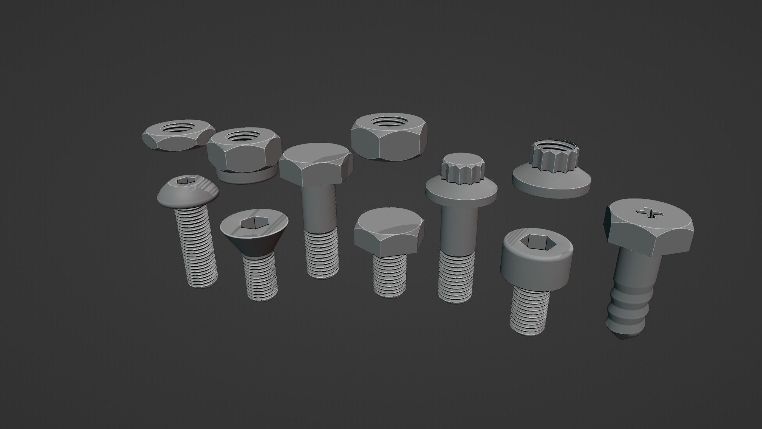 Nuts And Bolts 3d Models - Free Download free 3D model | CGTrader