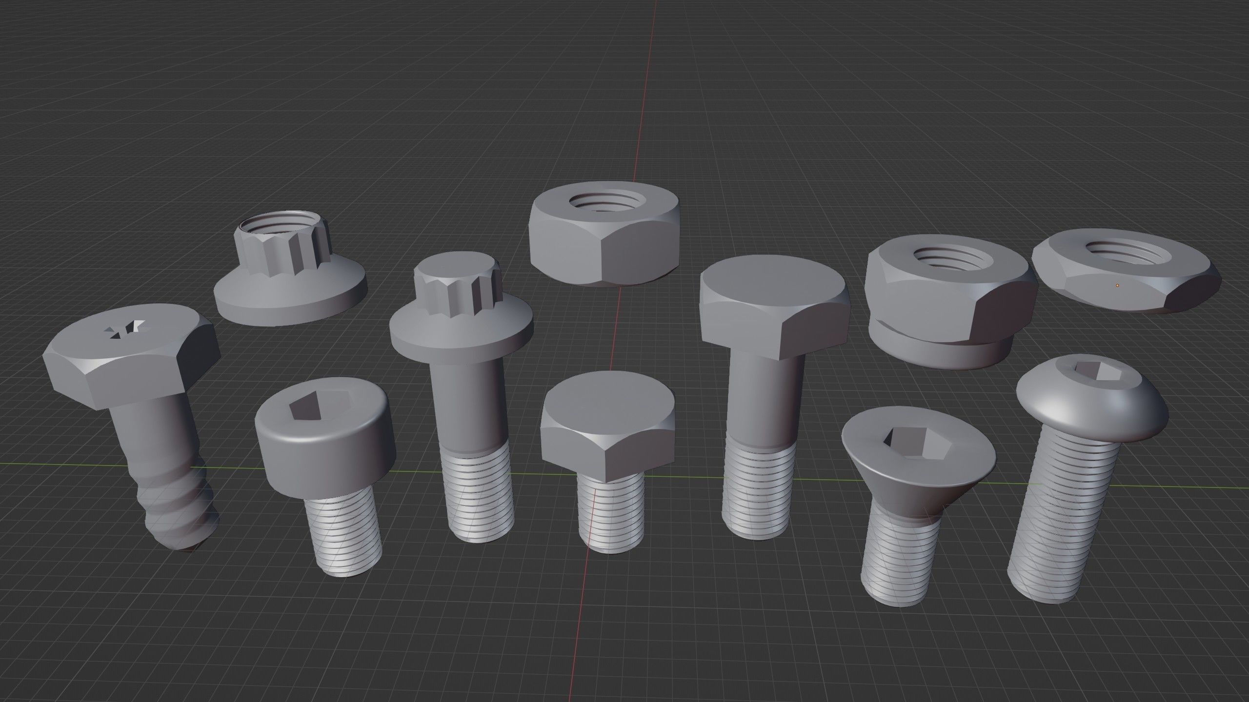 Nuts And Bolts 3d Models - Free Download free 3D model | CGTrader