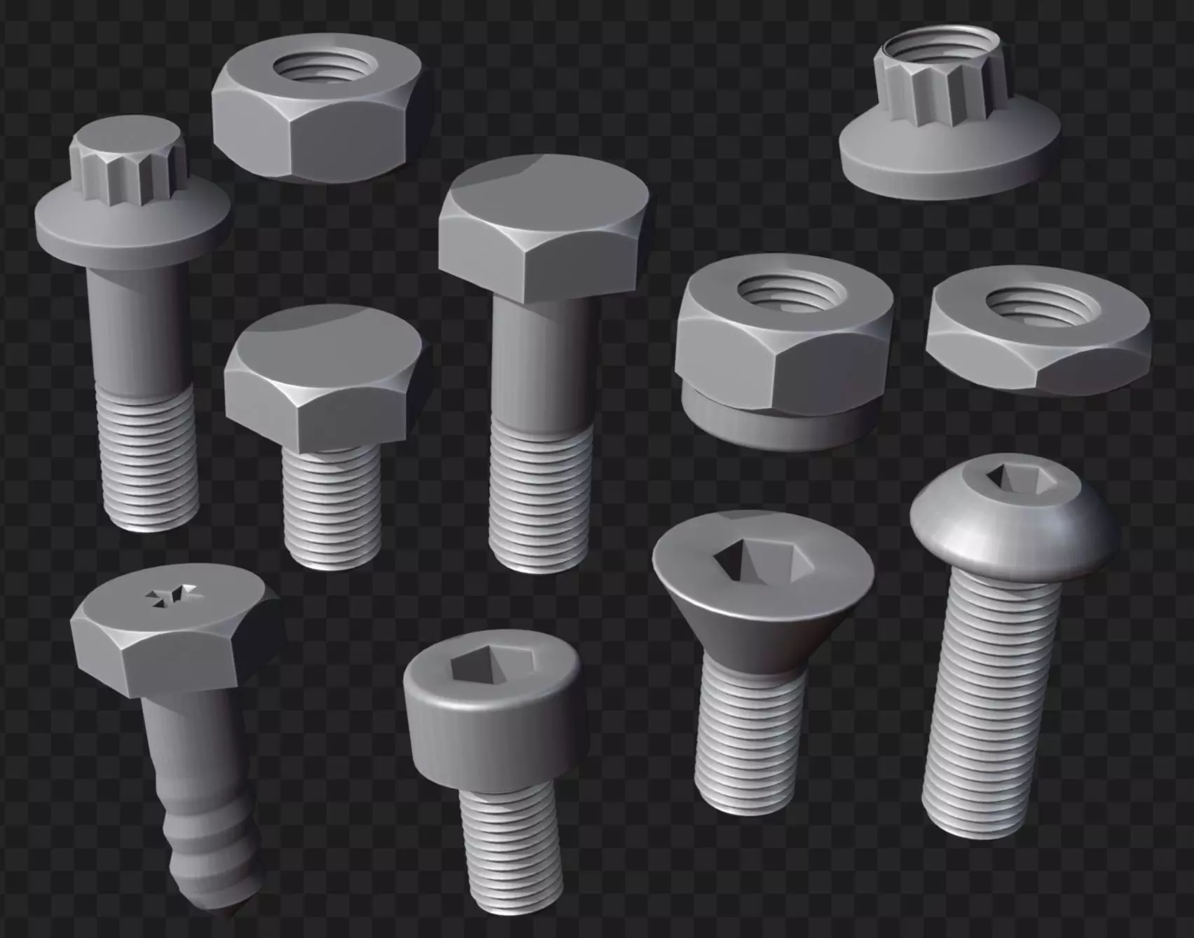 Nuts And Bolts 3d Models - Free Download Free 3D model