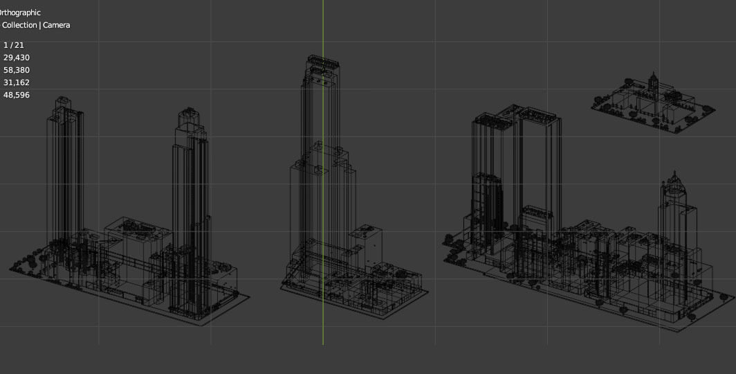 City Downtown Skyscraper Low-poly 3D model_6