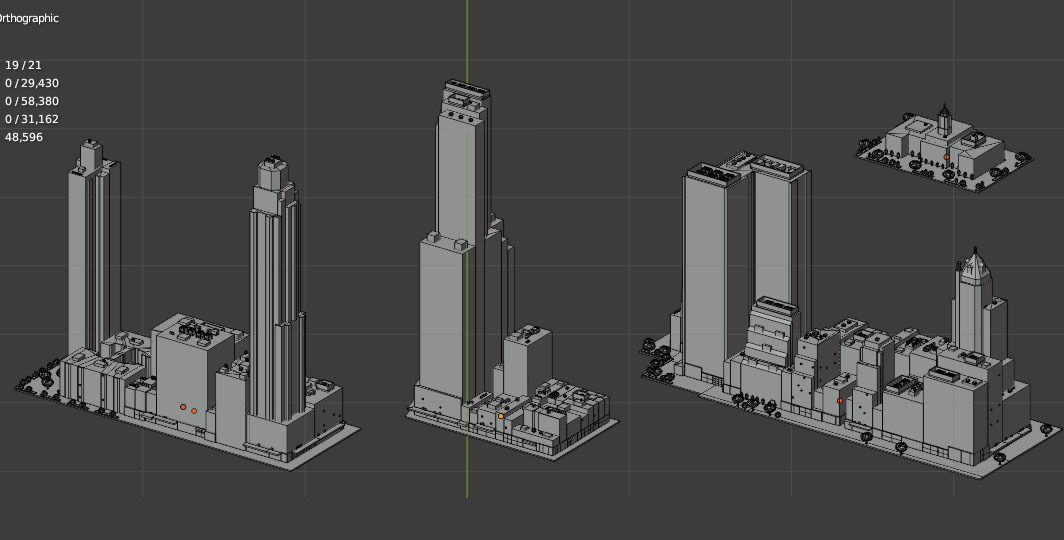 City Downtown Skyscraper Low-poly 3D model_5