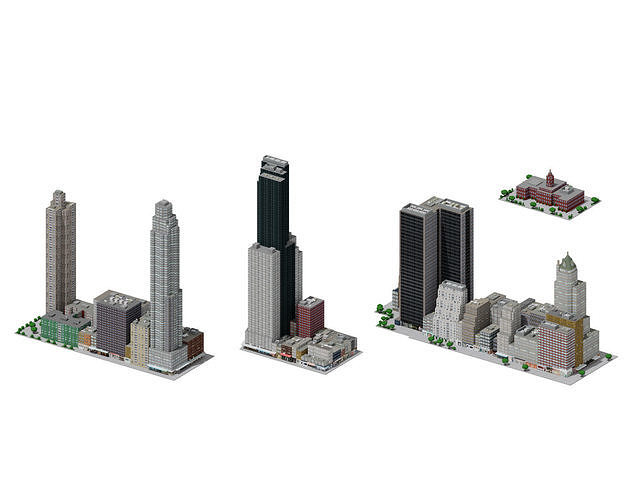 City Downtown Skyscraper Low-poly 3D model