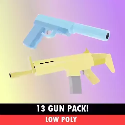 13 LOW POLY GUNS PACK