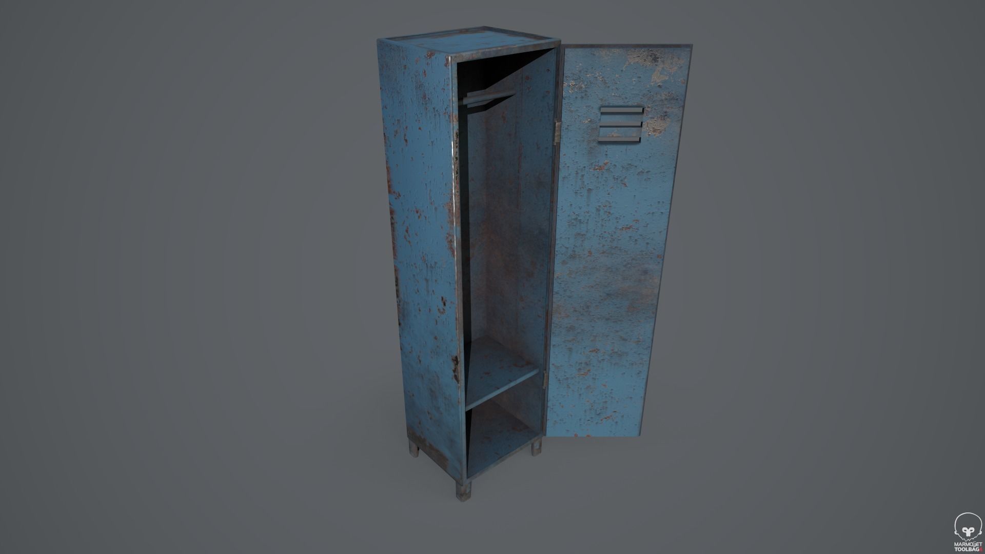 Old Steel Locker Low-poly 3D model