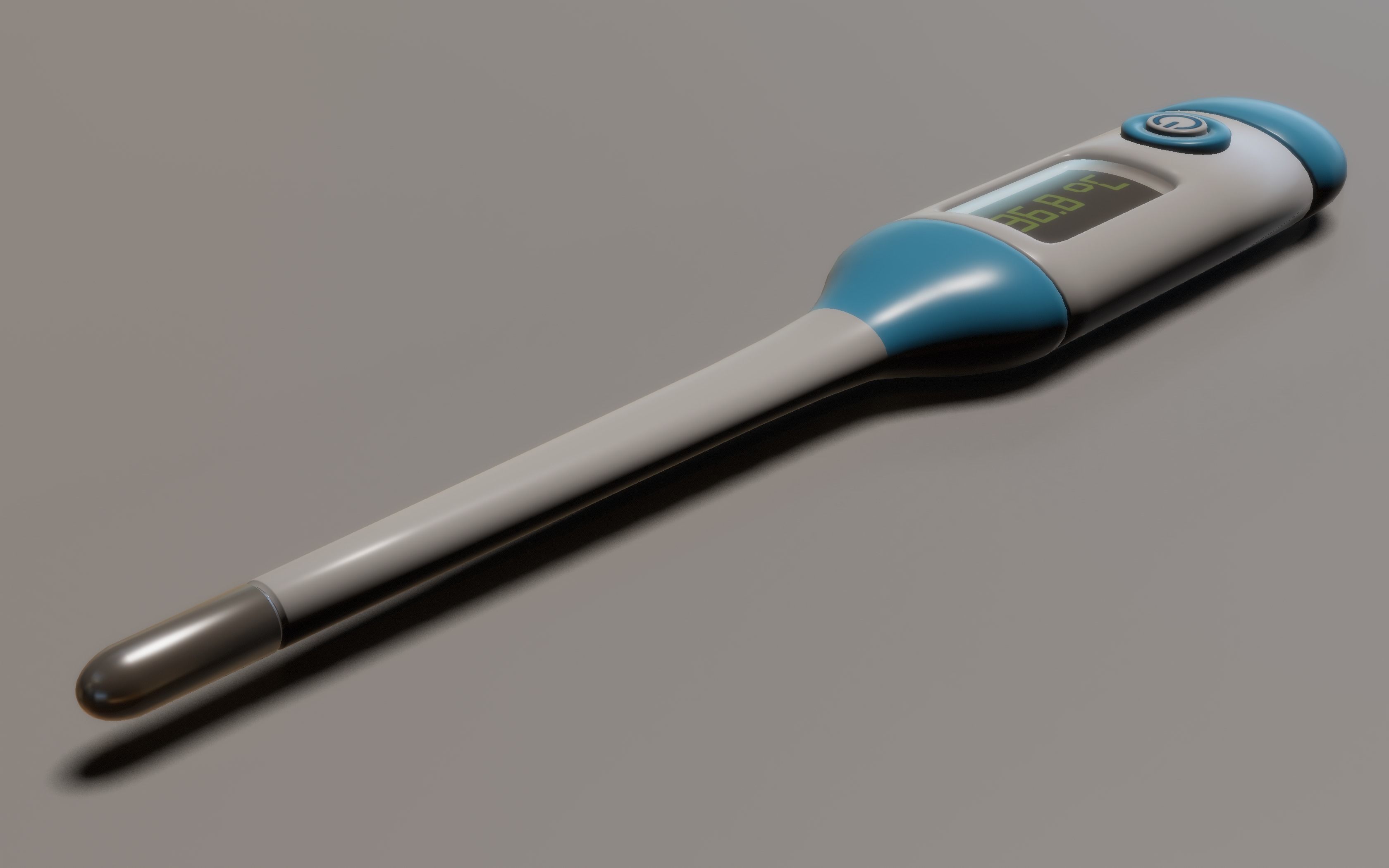 Digital Thermometer Low-poly 3D model_1