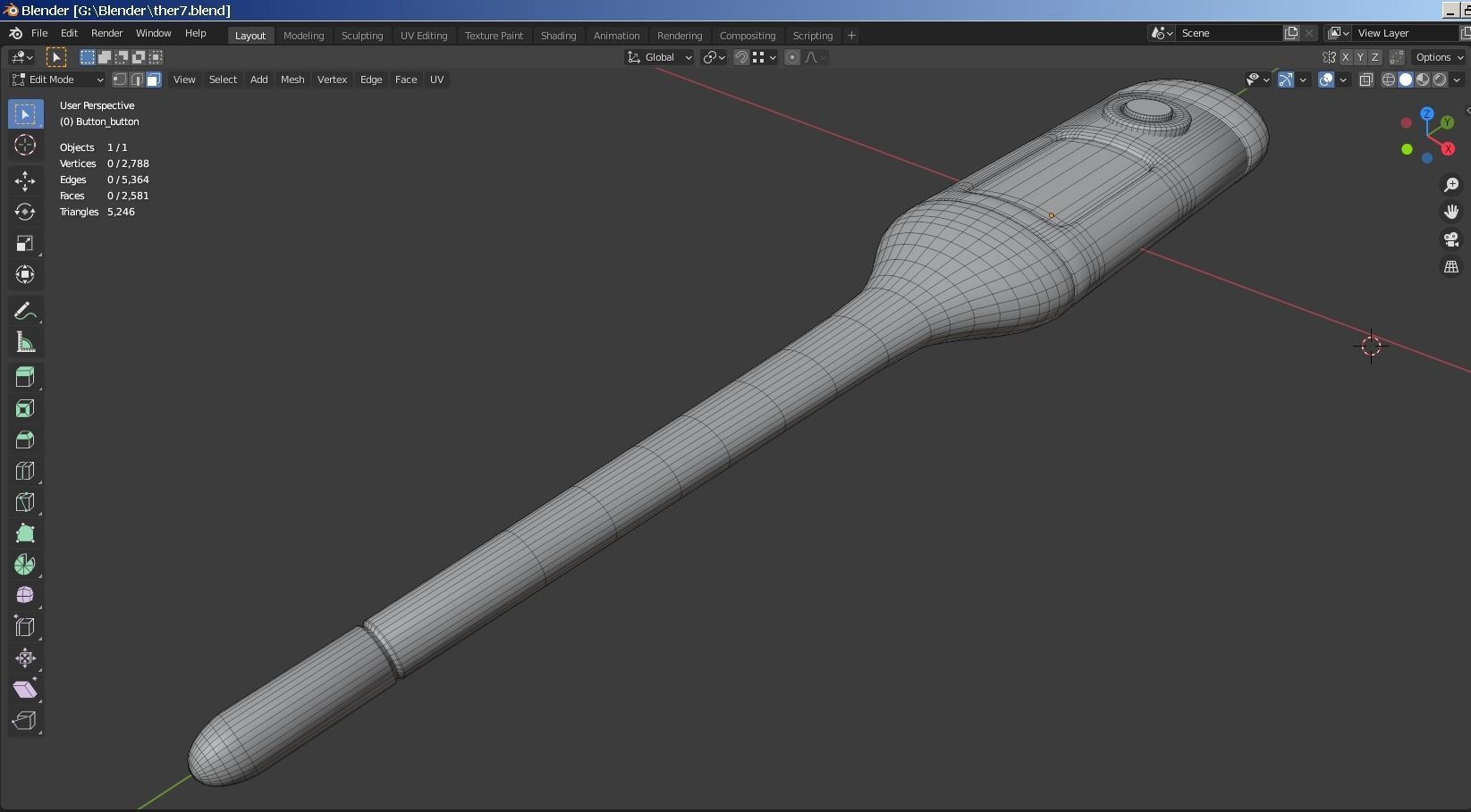Digital Thermometer Low-poly 3D model_4
