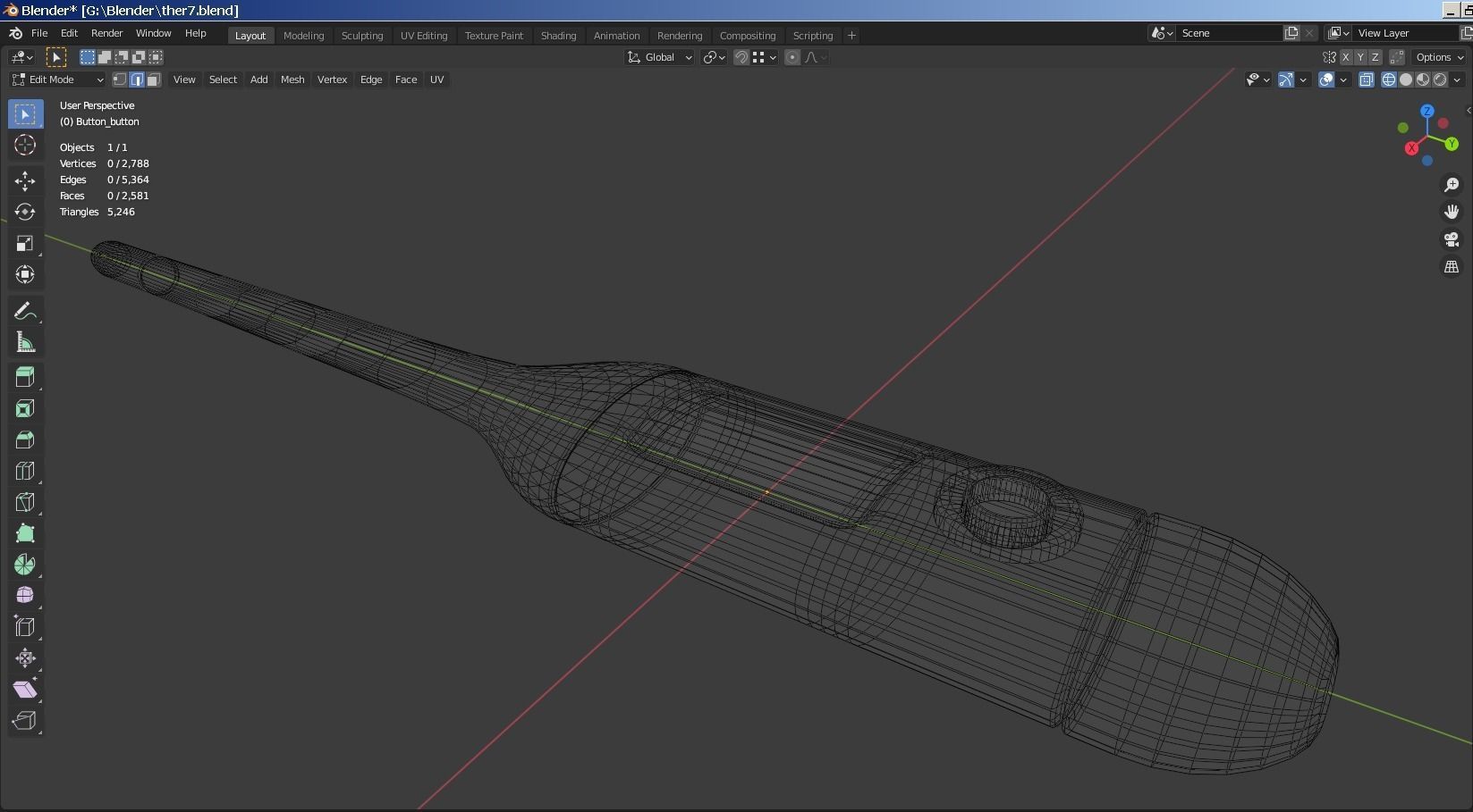 Digital Thermometer Low-poly 3D model_6