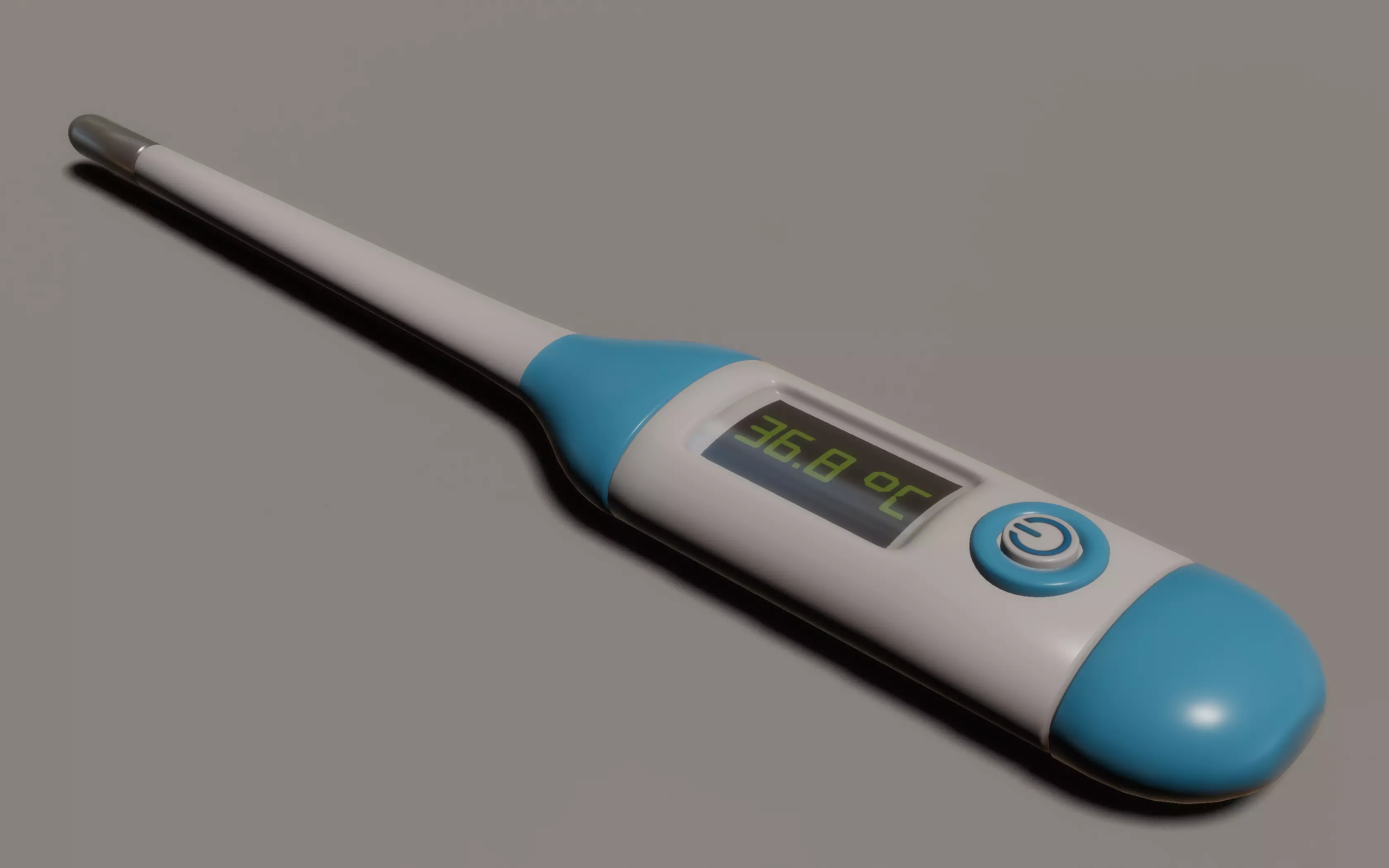Digital Thermometer Low-poly 3D model_0