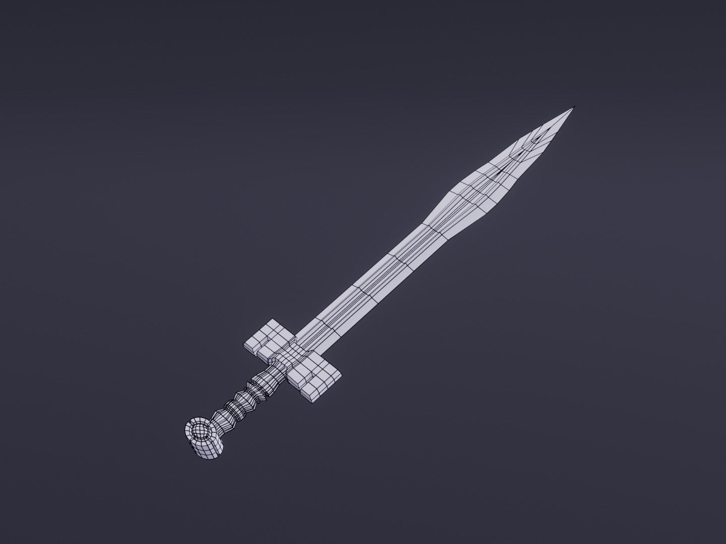 Fantasy Water Sword - Elemental Sword Low-poly 3D model_6