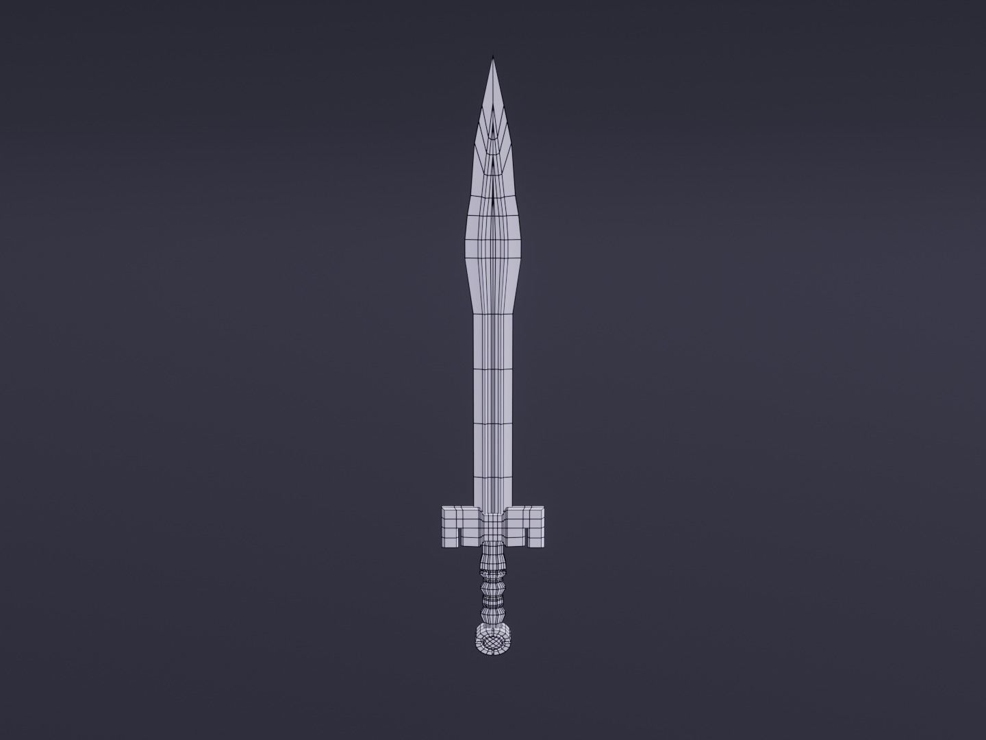 Fantasy Water Sword - Elemental Sword Low-poly 3D model_5
