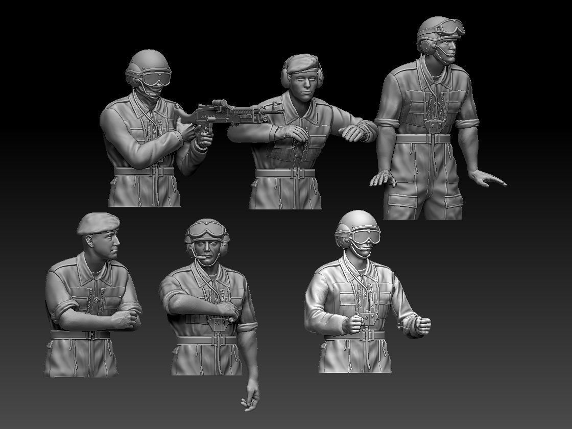 Challenger 2 British tank crew  3D print model_6