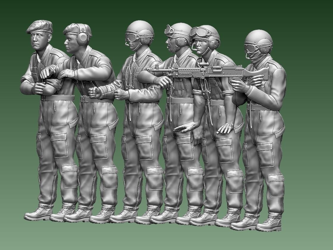 Challenger 2 British tank crew  3D print model_2
