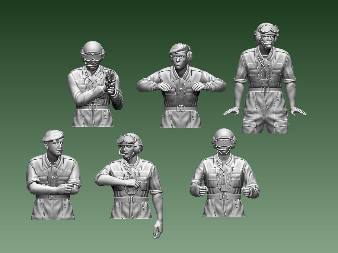 Challenger 2 British tank crew  3D print model_7