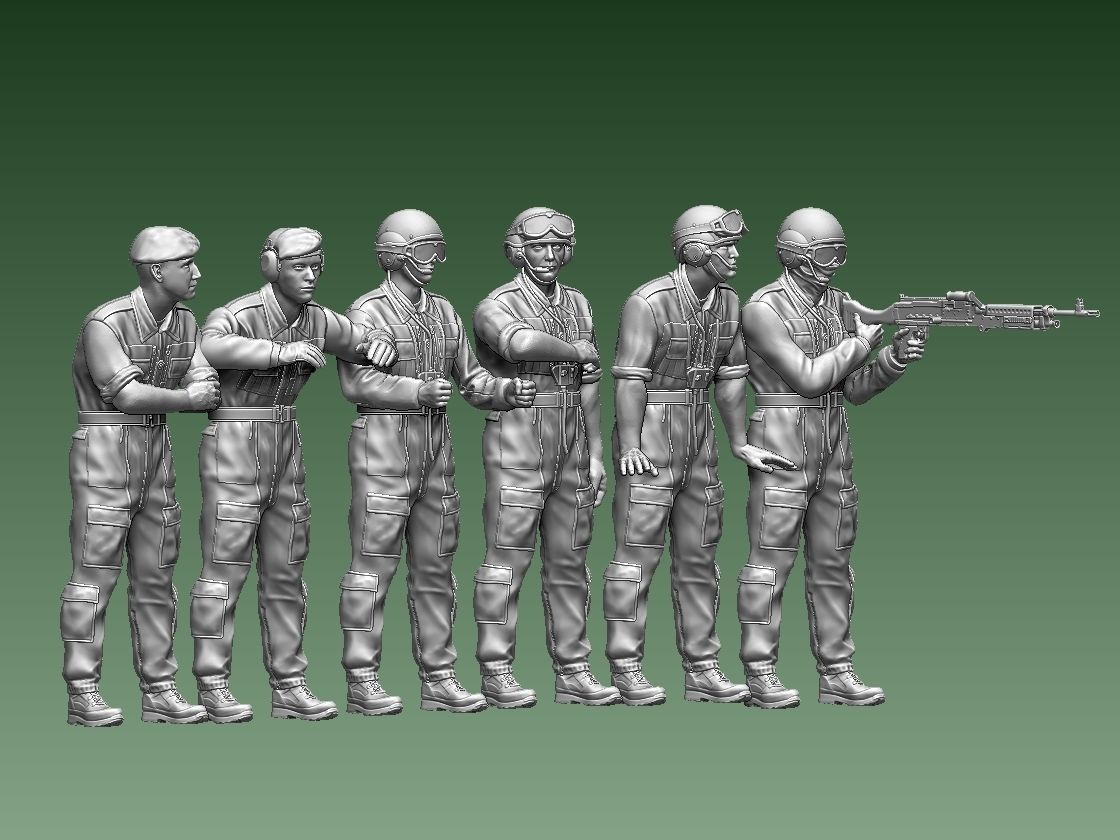 Challenger 2 British tank crew  3D print model_4