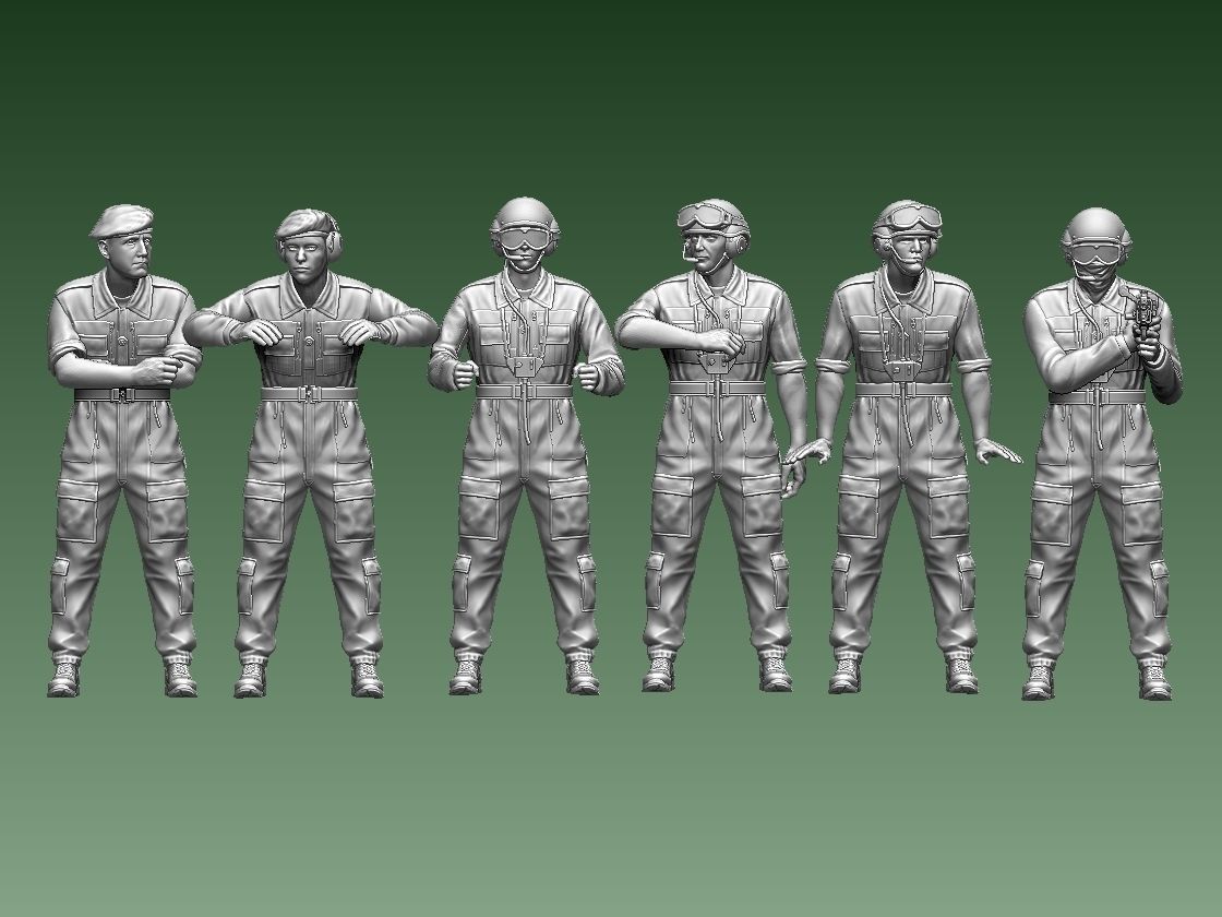 Challenger 2 British tank crew  3D print model_9