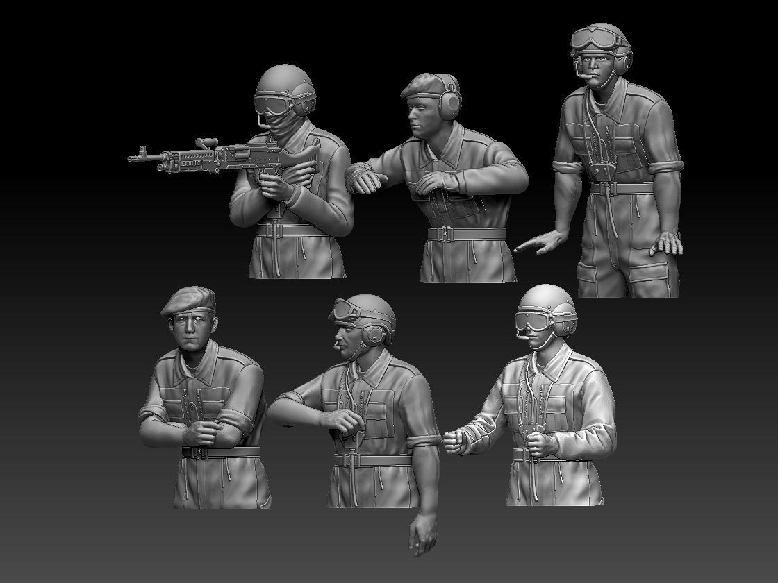 Challenger 2 British tank crew  3D print model_5