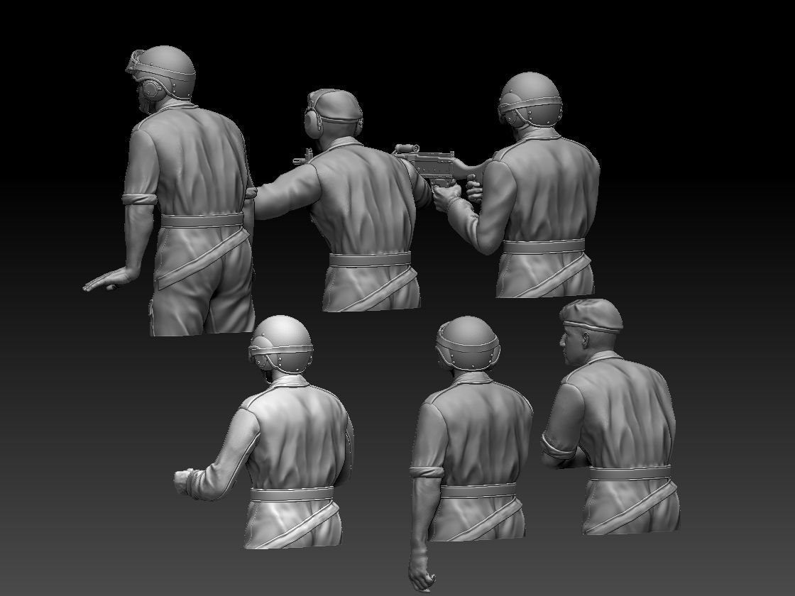 Challenger 2 British tank crew  3D print model_10