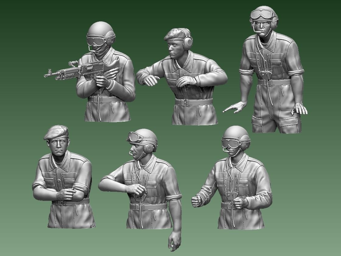 Challenger 2 British tank crew  3D print model_1