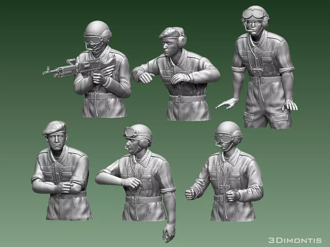 Challenger 2 British tank crew  3D print model_0