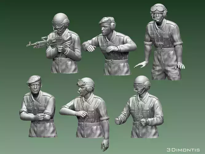 Challenger 2 British tank crew  3D print model