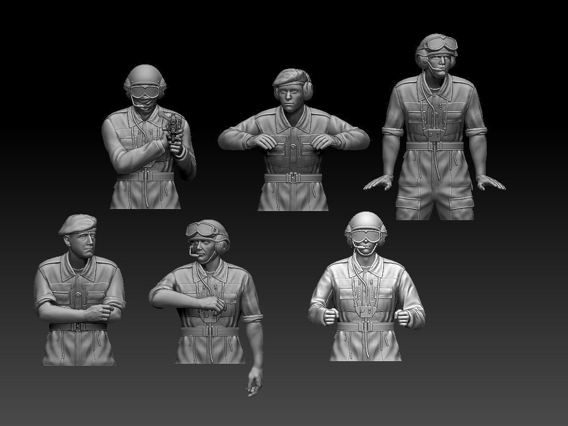 Challenger 2 British tank crew  3D print model_3