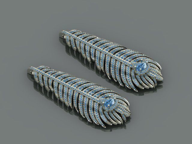 diamond earring  3D print model_7