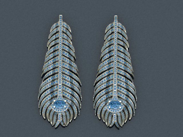 diamond earring  3D print model_6