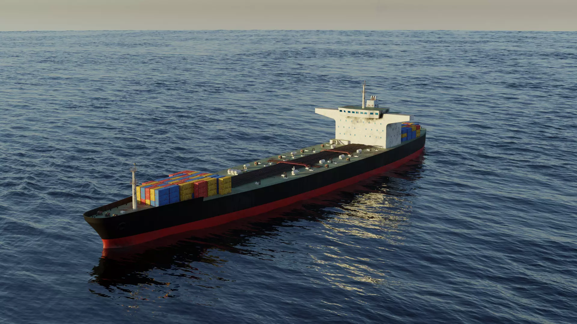 Oil Tanker ship Low-poly 3D model
