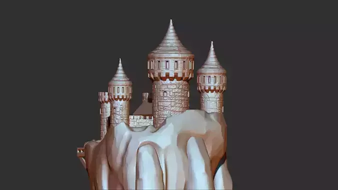 Handcastle 3d print statue of castle 3D model