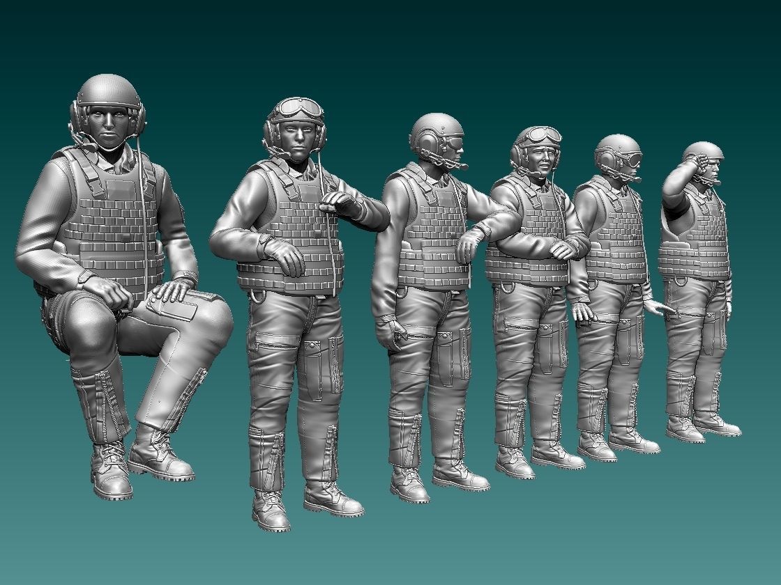 Abrams US tank crew 3D print model_1