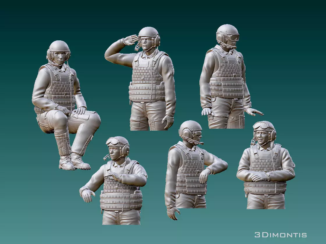 Abrams US tank crew 3D print model_0